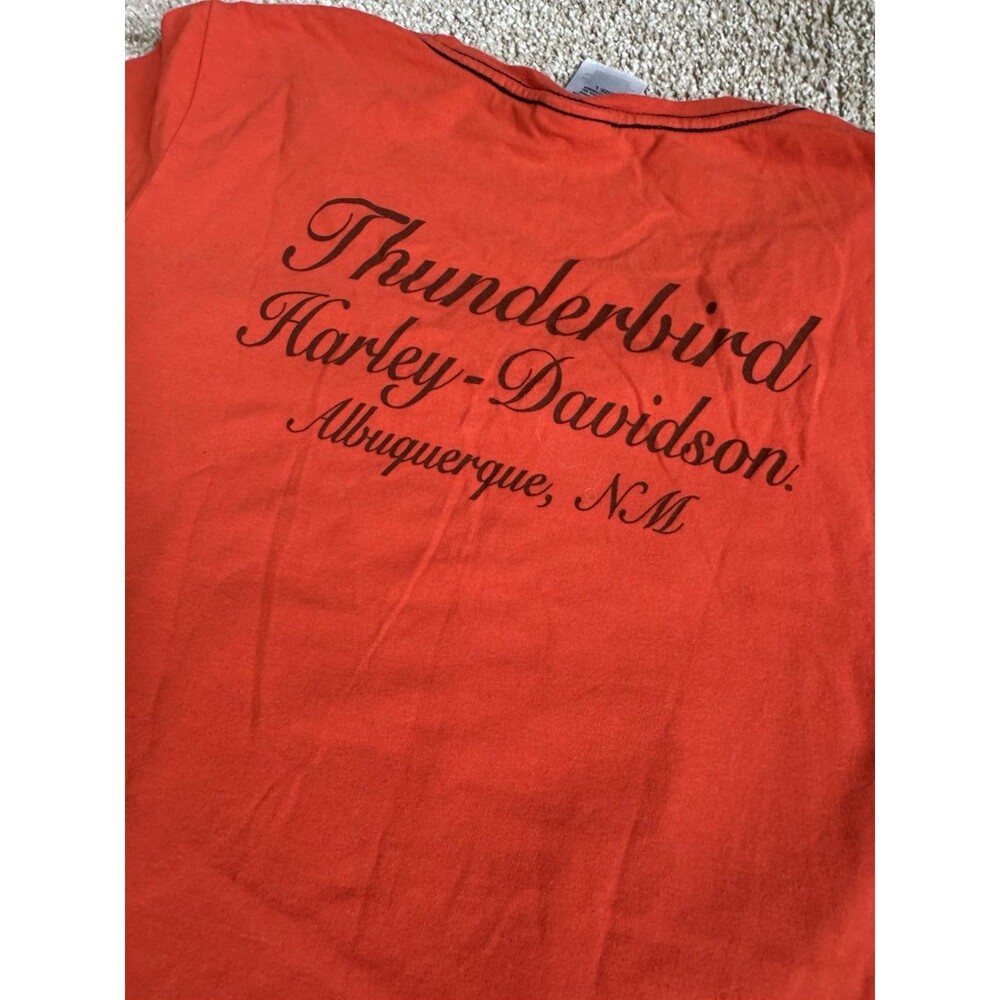 Harley-Davidson Women’s Orange Tank Top Shirt L Large Y2K Vintage Biker - Picture 6 of 6